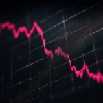 Stock market index chart on a dark screen