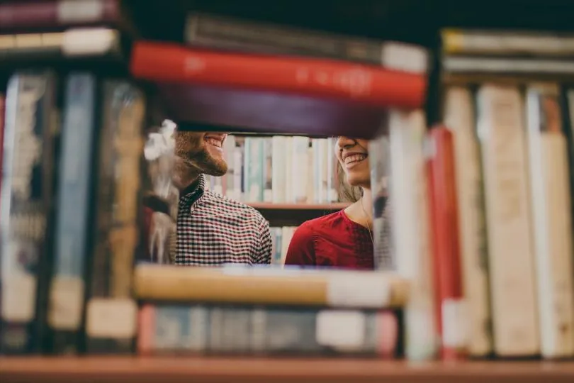 Bookshelf filled with books for weekly learning habits